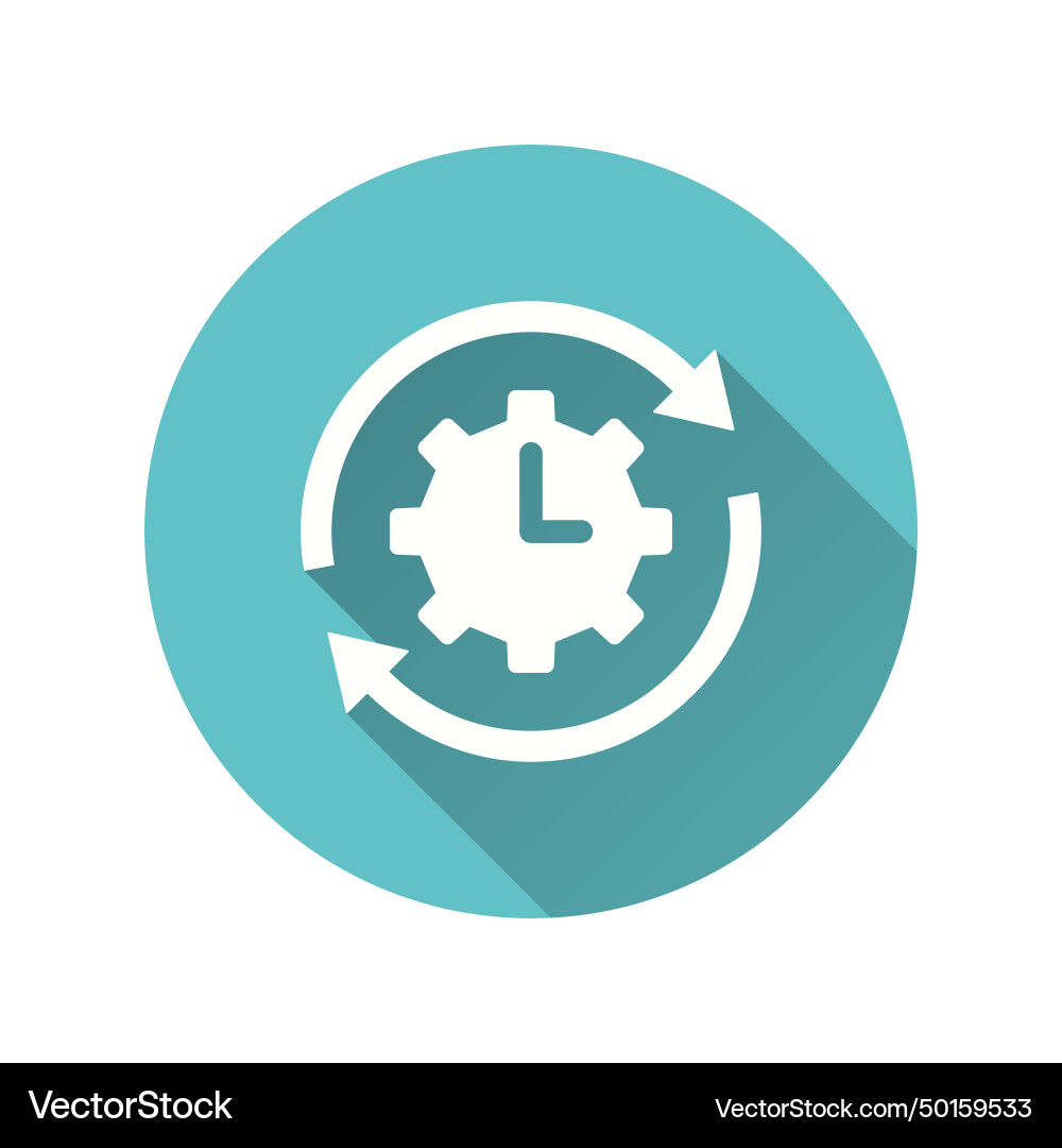 Time management flat icon with long shadow Vector Image