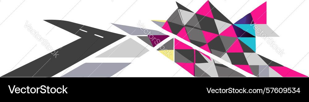 Abstract polygonal splash shape dynamic color vector image