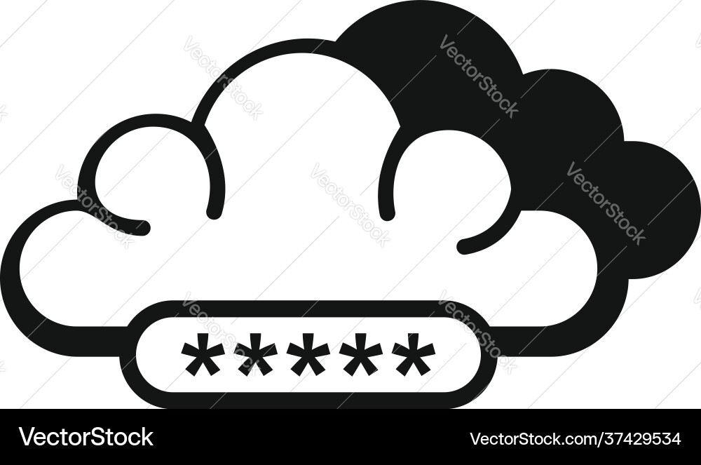 Cloud authentication icon simple style Cloud authentication icon simple style vector image