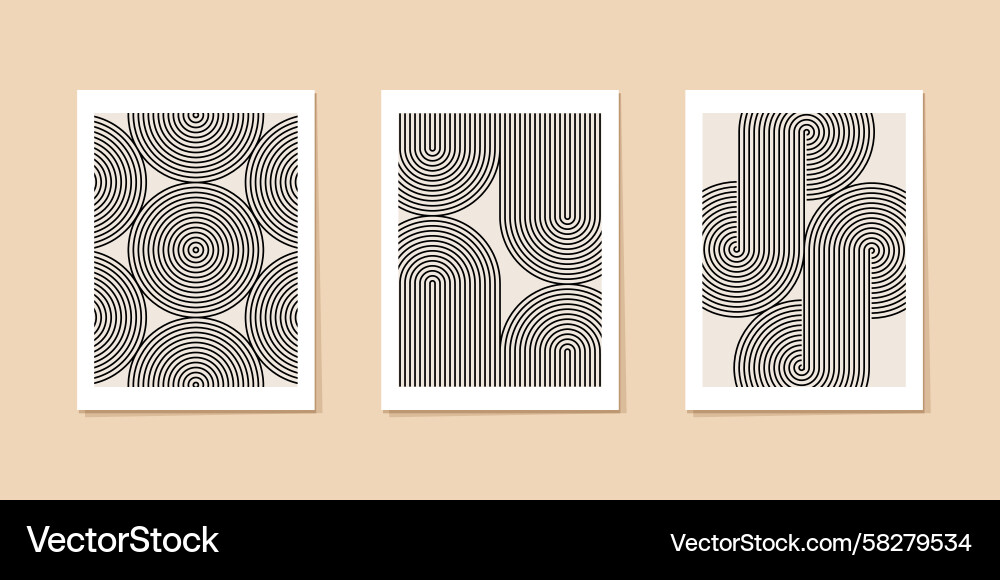 Concentric Line Arch Pattern Vector Image