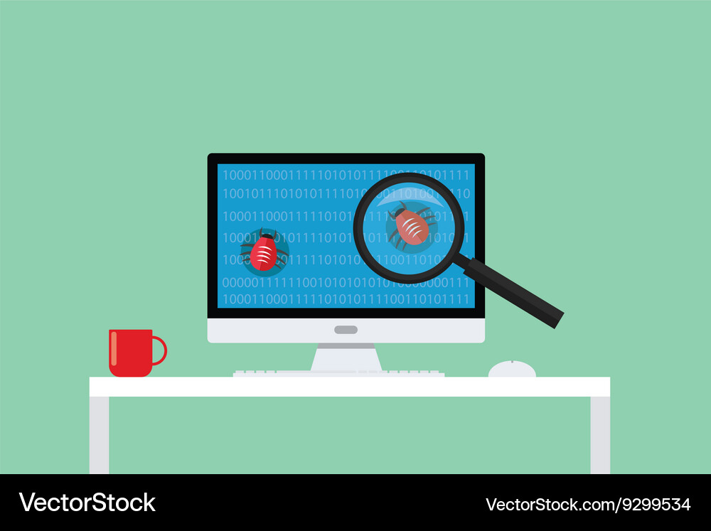 Debugging and Bug Finding Vector Image