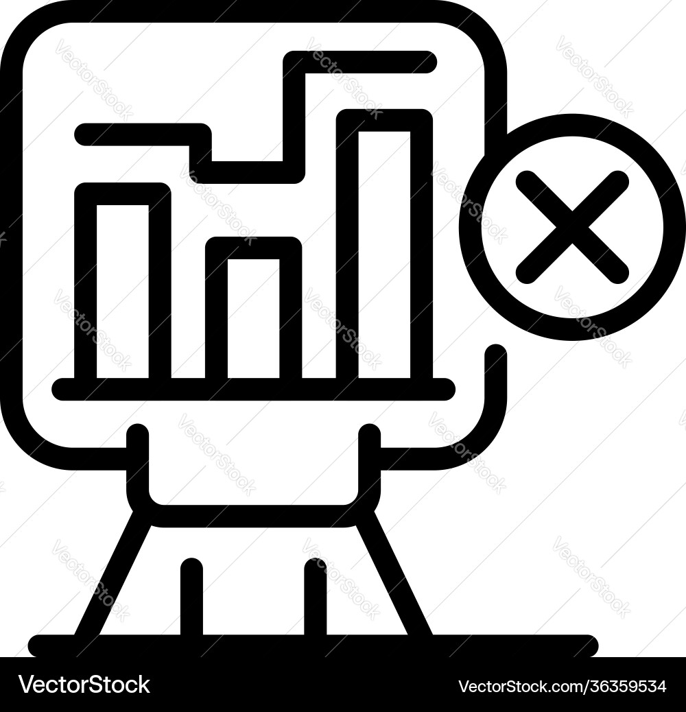 Graph report dislike icon outline style Graph report dislike icon outline style vector image