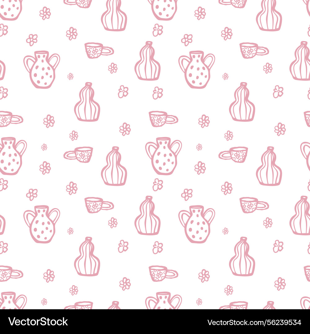 Seamless pattern with ceramic objects Seamless pattern with ceramic objects vector image