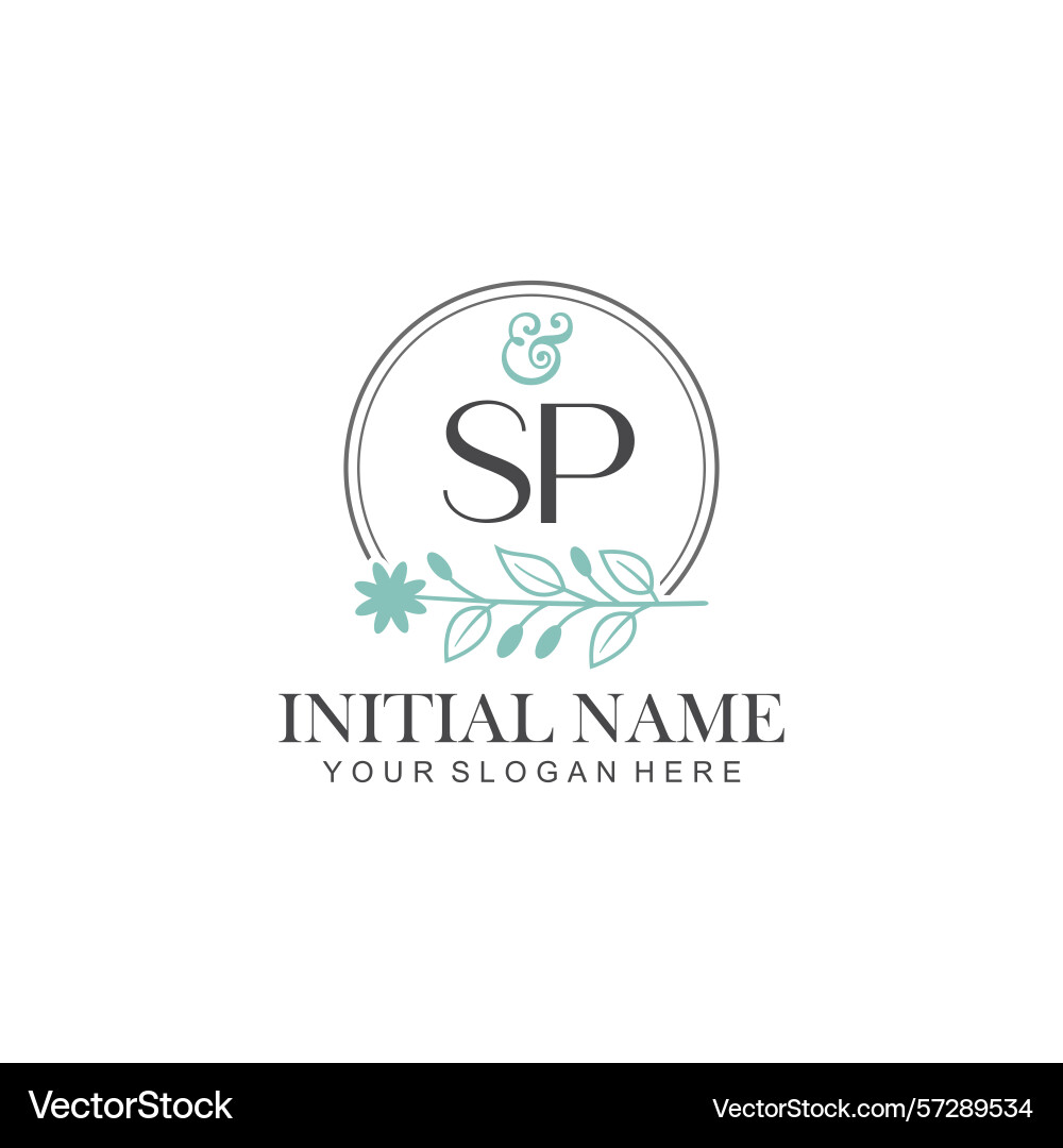 Sp initial logo templates with botanical elements Sp initial logo templates with botanical elements Vector Image