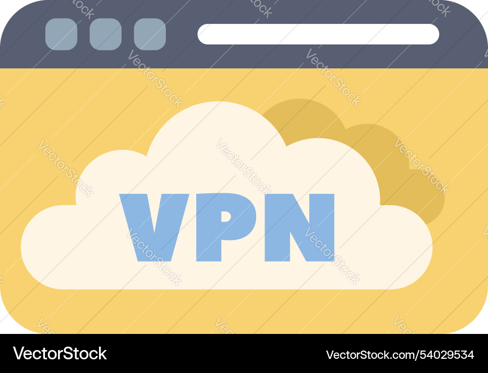 Vpn concept showing cloud computing on web browser Vpn concept showing cloud computing on web browser vector image