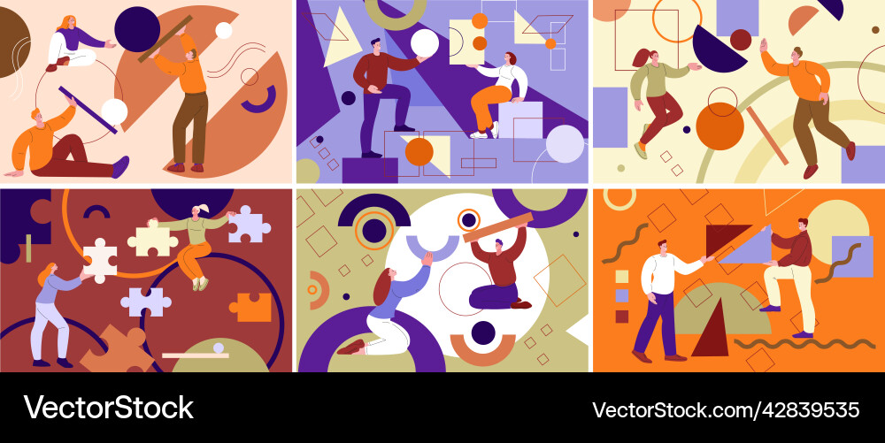 Collaborative business management employees Collaborative business management employees vector image