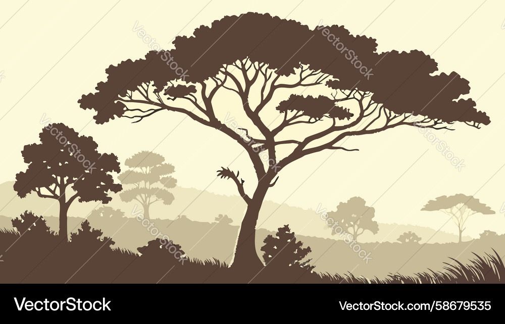 Isolated tree in dry landscape design generative Vector Image