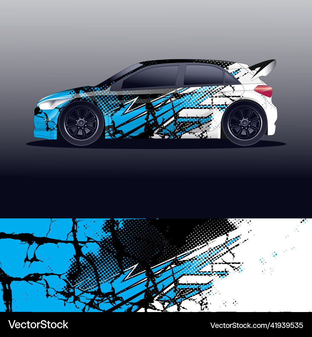 Race Car Wrap Graphic Vector Image