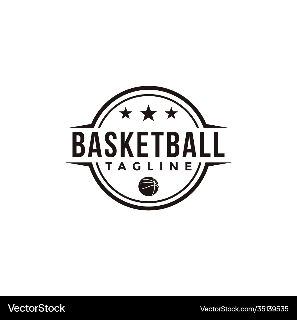Vintage badge emblem basketball sport team club Vintage badge emblem basketball sport team club vector image