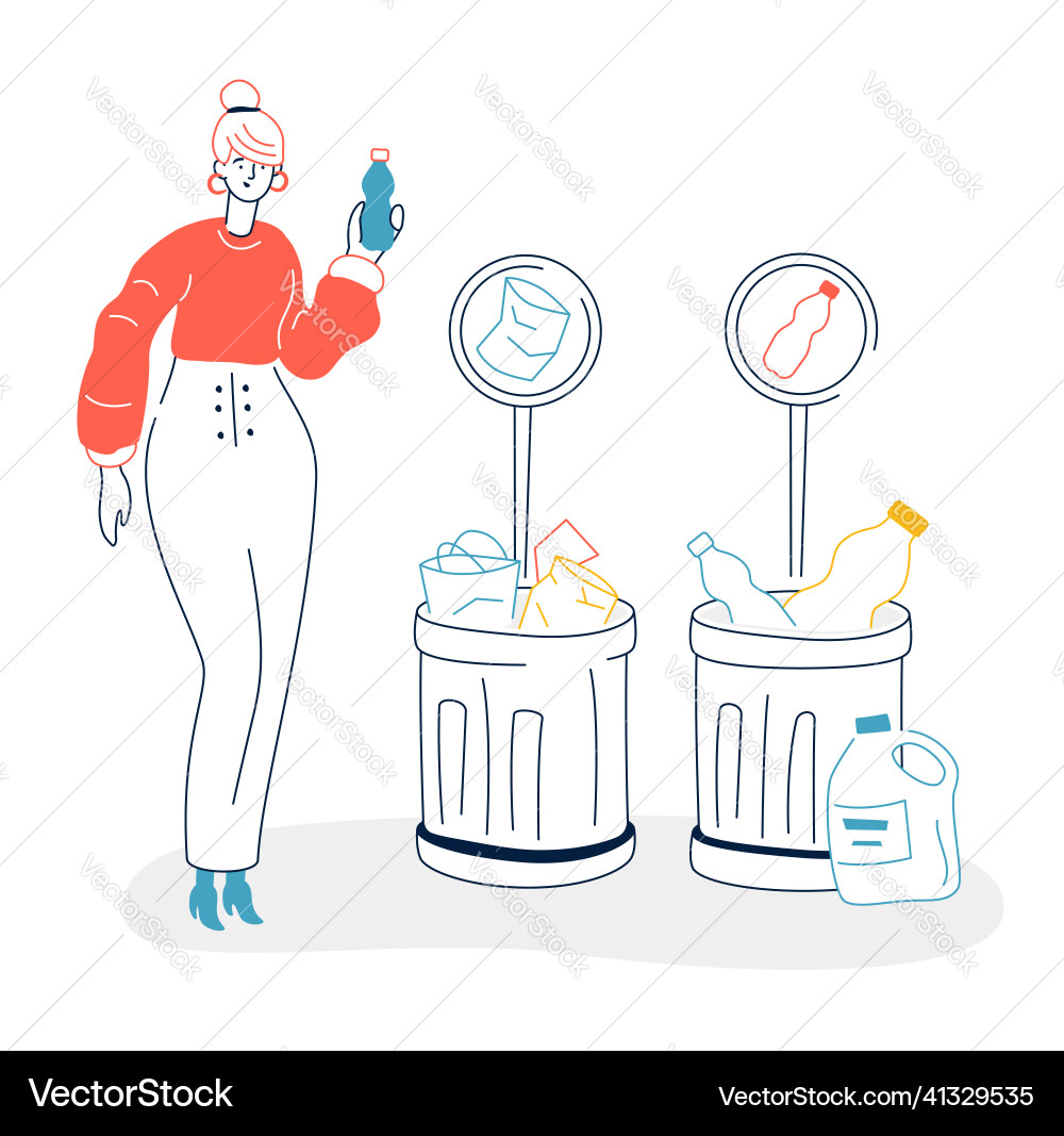 Waste sorting - modern flat design style Waste sorting - modern flat design style Vector Image