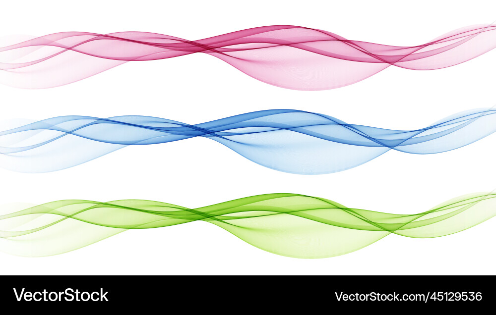 Abstract Color Wave Set vector image