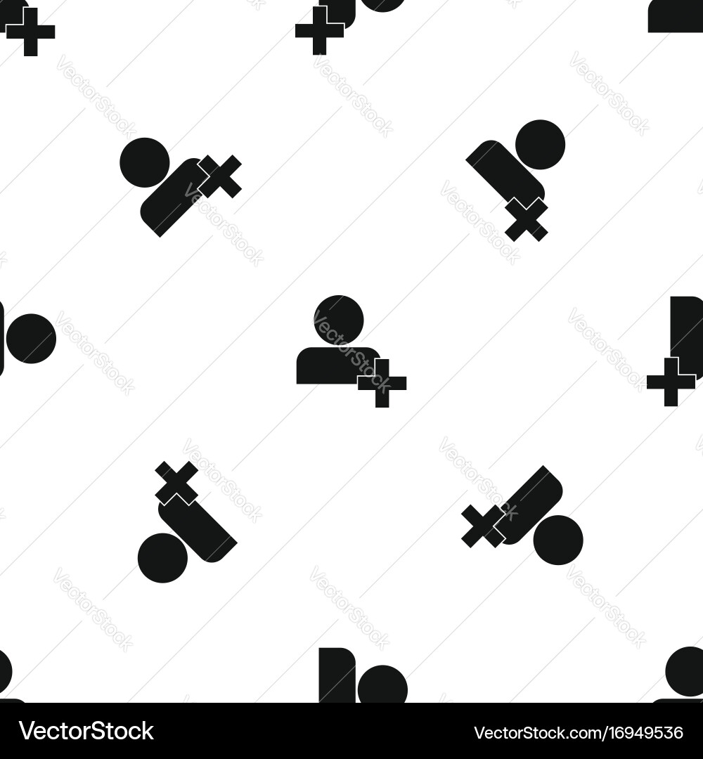 Add new user account pattern seamless black vector image