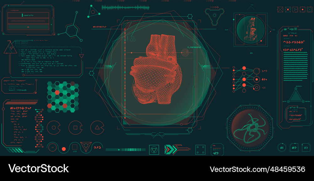 Data elements for sci-fi interface Data elements for sci-fi interface vector image