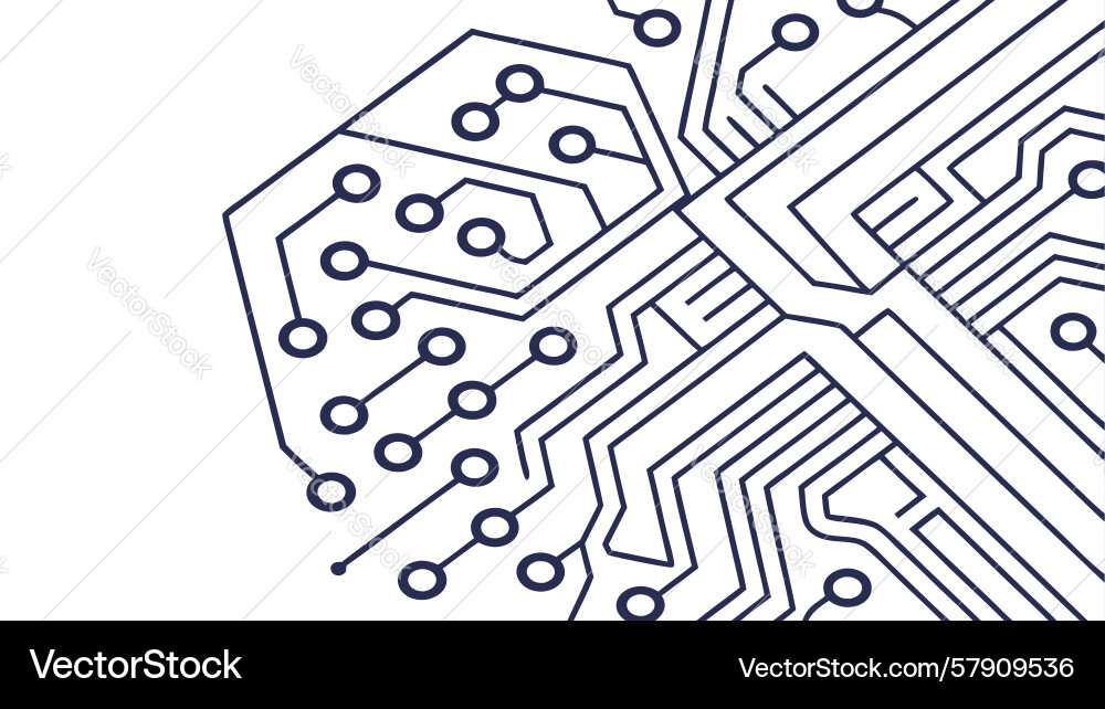 Electronic circuit board with components digital Vector Image
