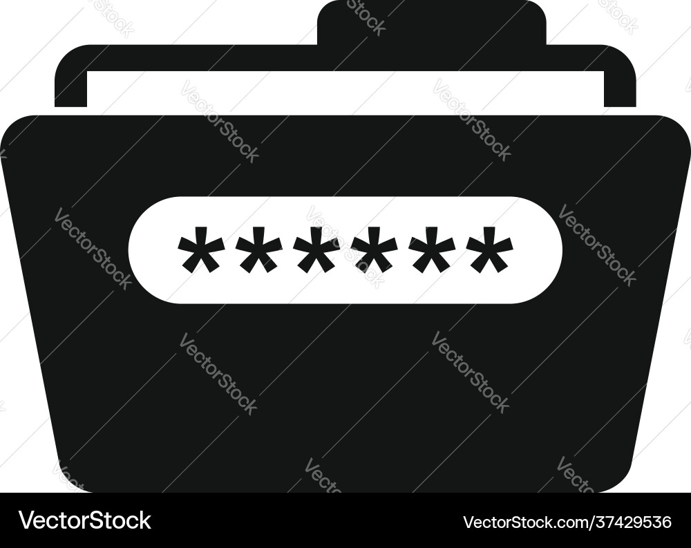 Folder access authentication icon simple style Folder access authentication icon simple style vector image