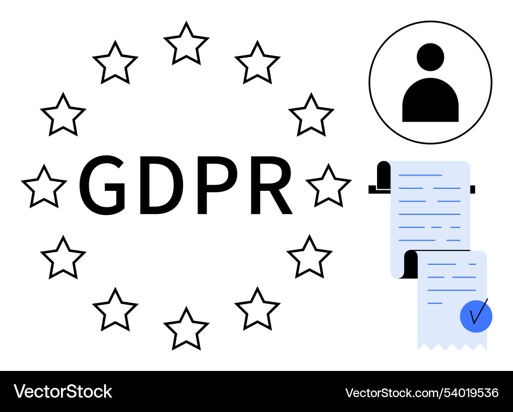 Gdpr compliance and data protection with user Gdpr compliance and data protection with user vector image