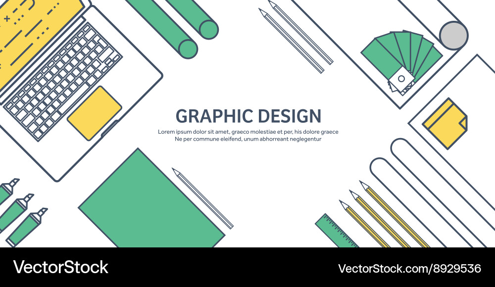Lined outline flat graphic web design drawing Vector Image