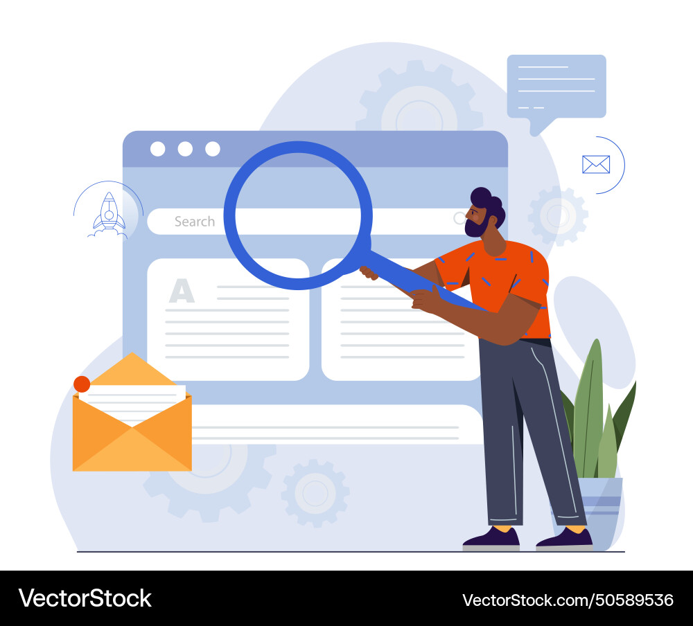 Man with searching system Man with searching system vector image