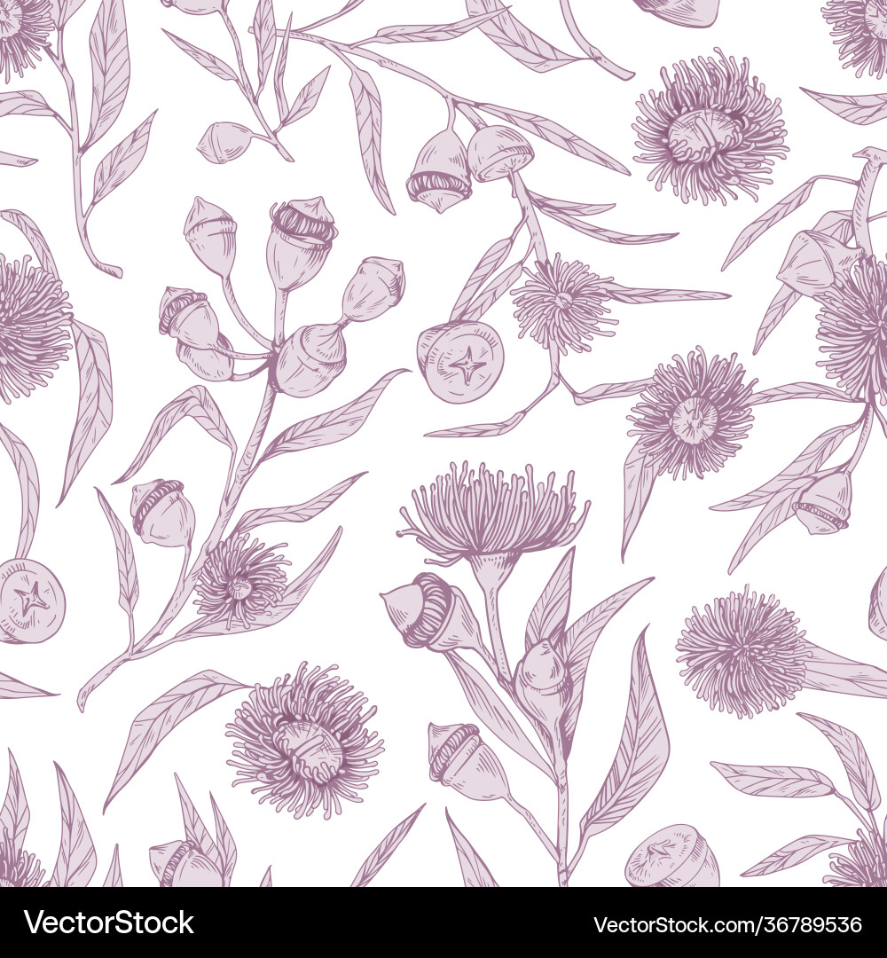 Seamless botanical pattern with elegant blooming Vector Image