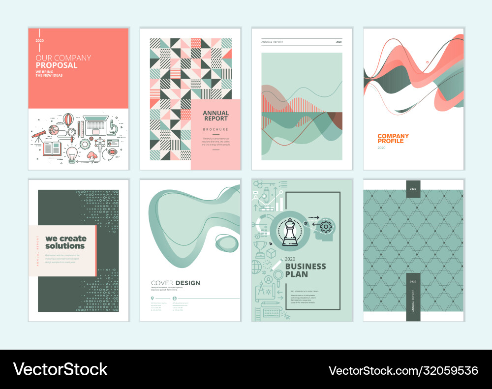 Set brochure and report design templates vector image