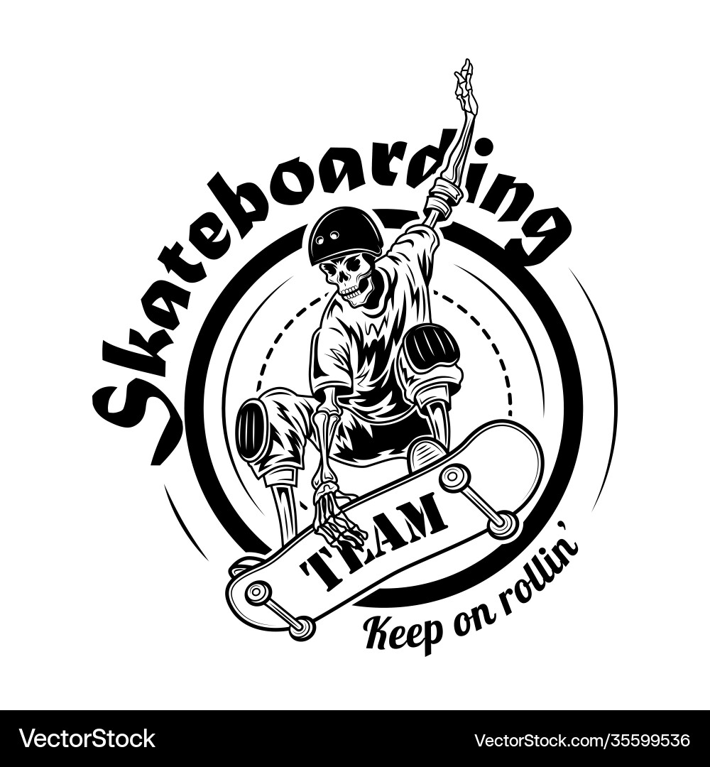 Skateboarding team symbol vector image