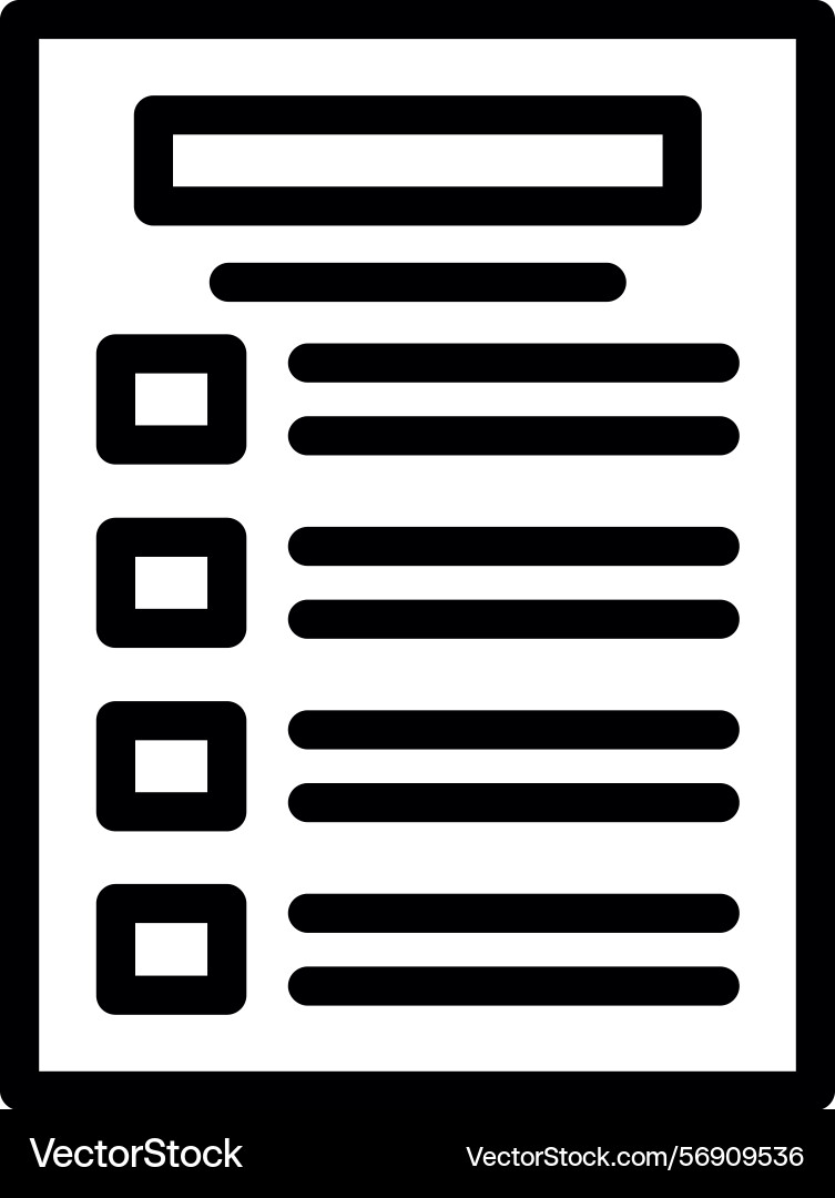 Task list linear style icon design vector image