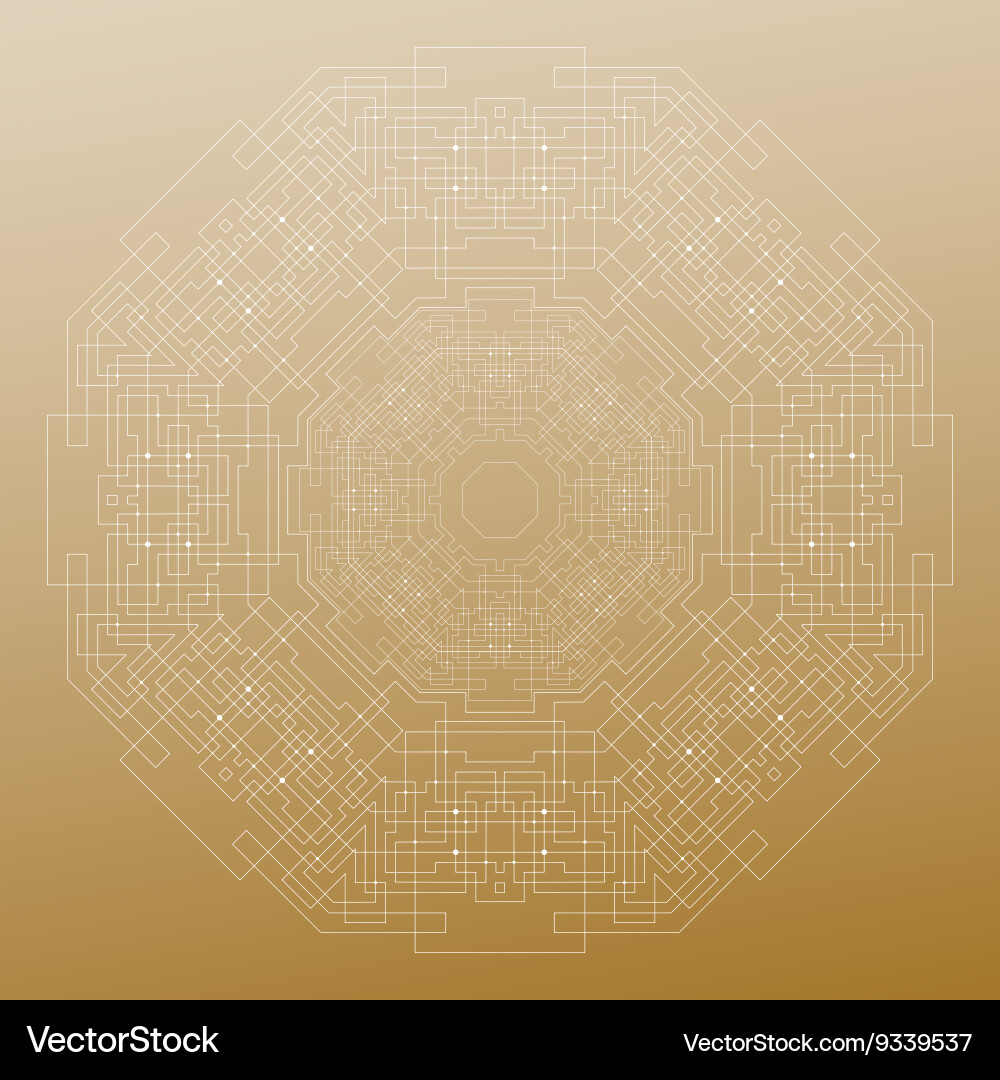 Abstract round technology pattern isolated vector image