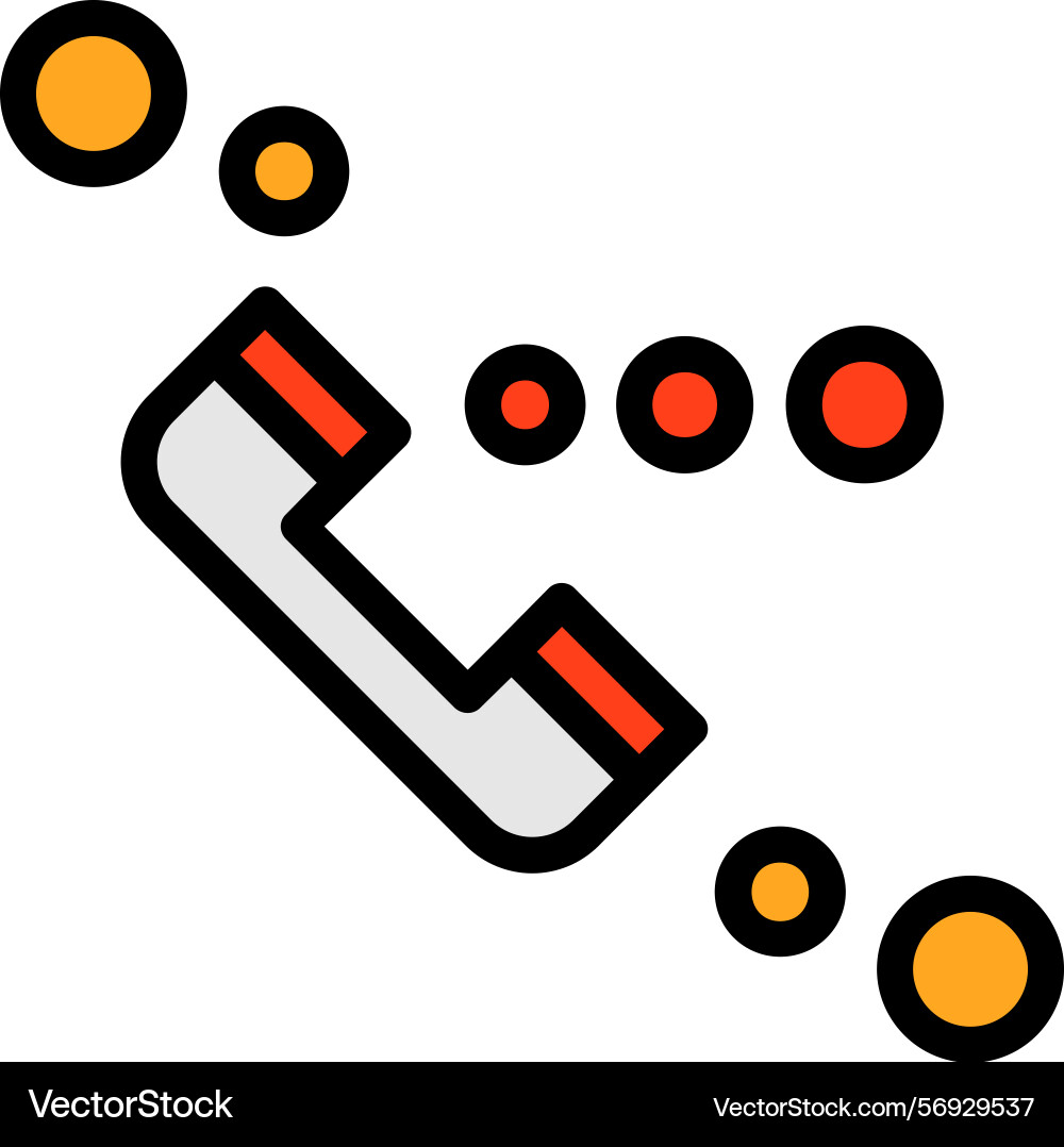 Call in progress line filled style icon design vector image