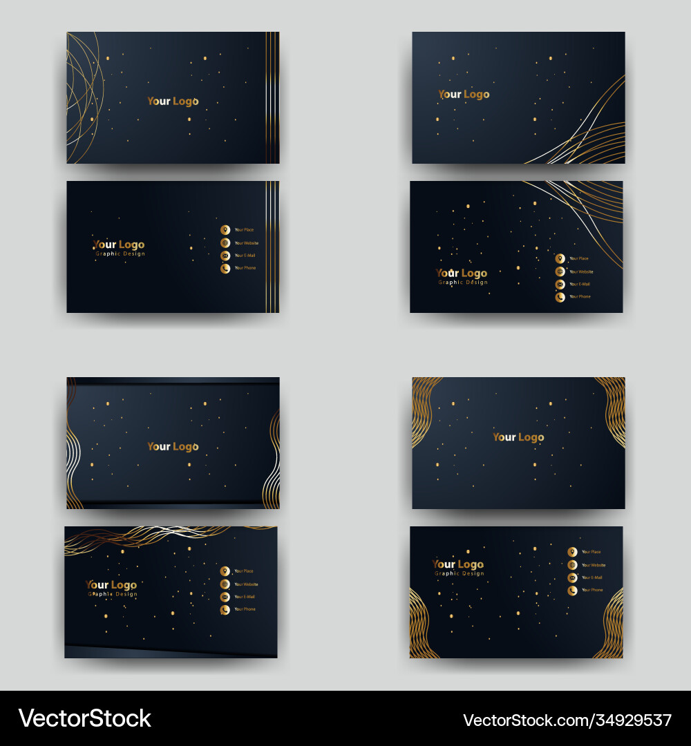 Golden Luxury Business Card Vector Image