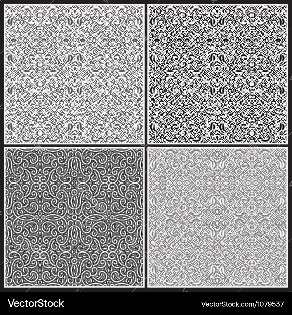 Grey Seamless Stone Tracery Pattern Vector Image