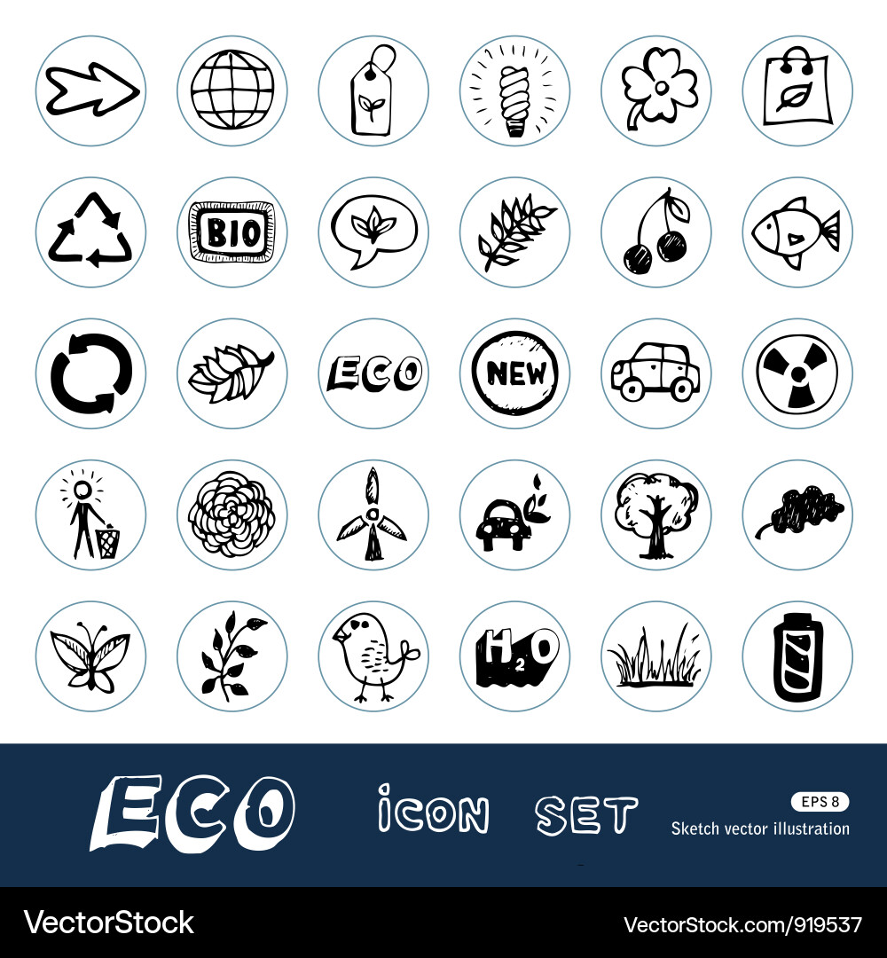 Natur und Ökologie Icon Set Vektorbild