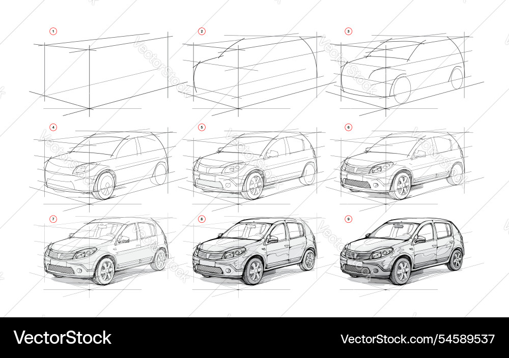 Page shows how to learn draw from life Page shows how to learn draw from life Vector Image