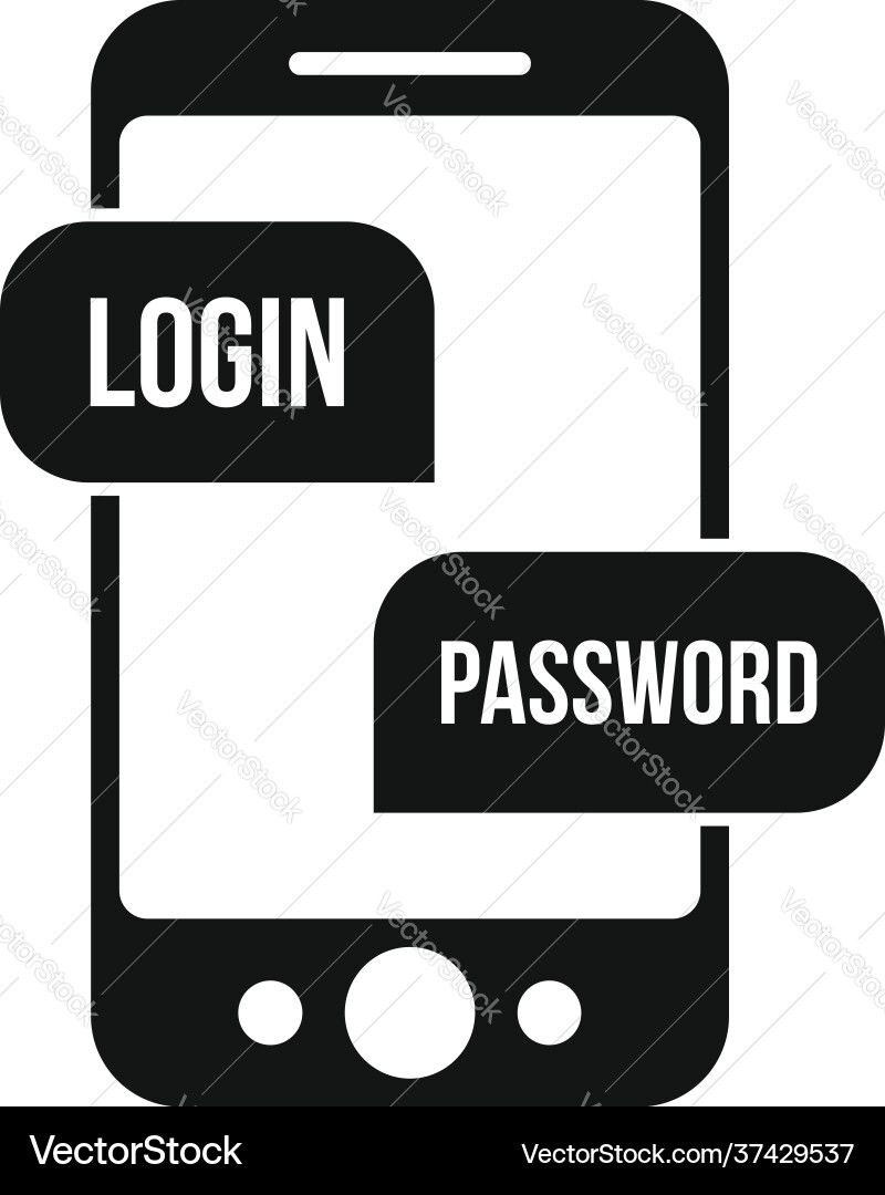 Phone login authentication icon simple style Phone login authentication icon simple style vector image