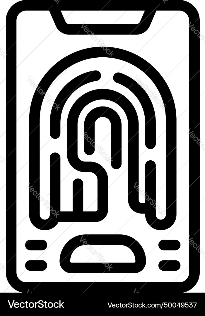 Smartphone fingerprint icon outline social Vector Image