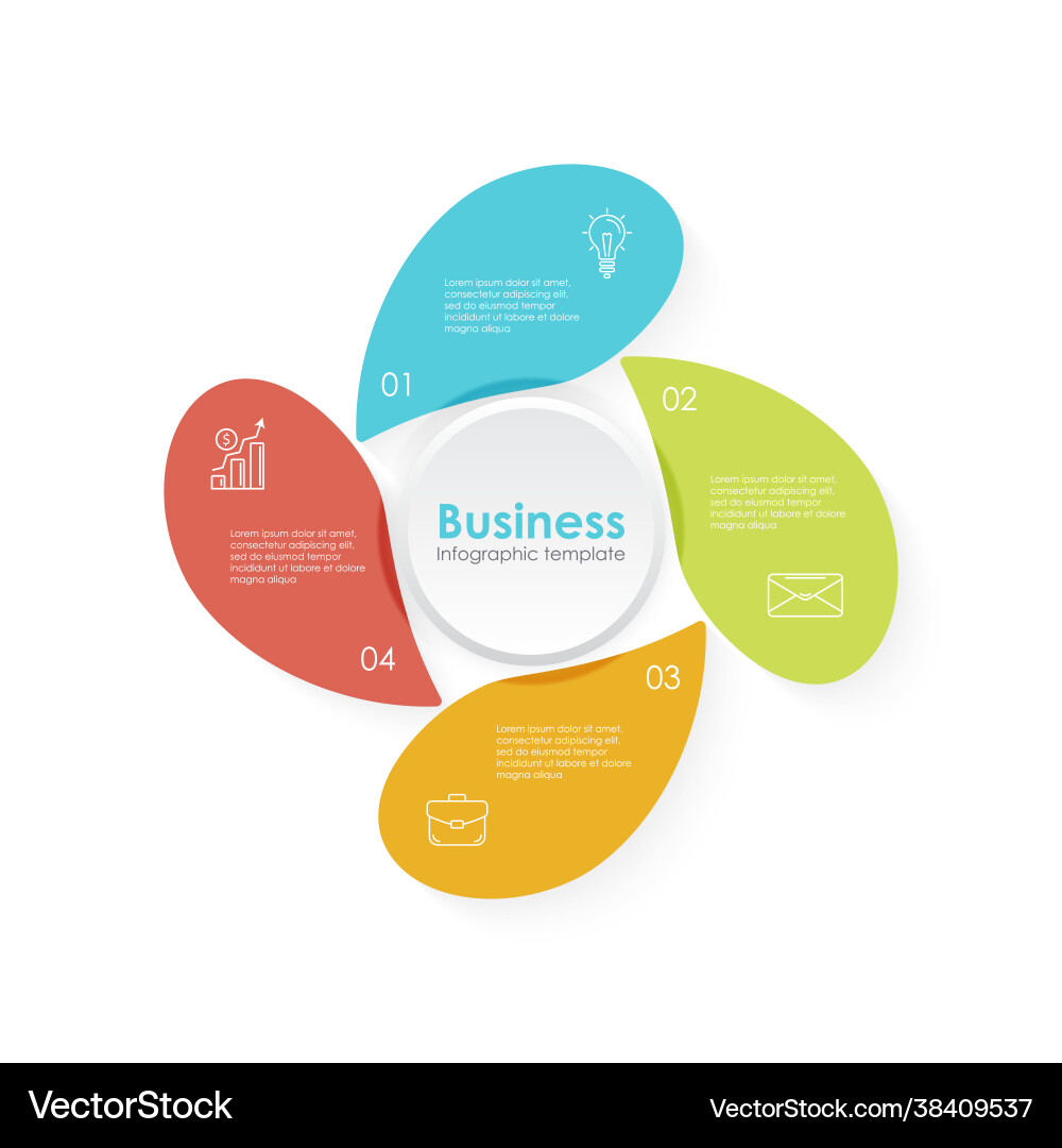 Template infographic with 4 steps Royalty Free Vector Image