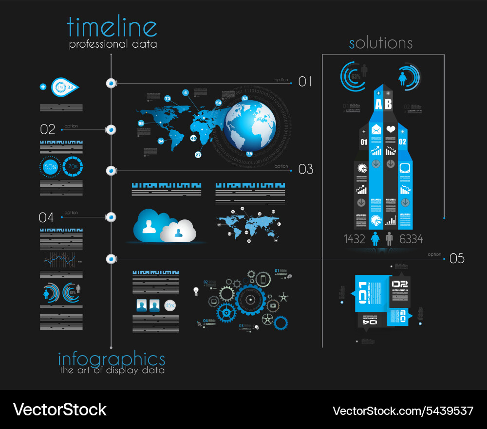 Timeline to display your data with infographic vector image