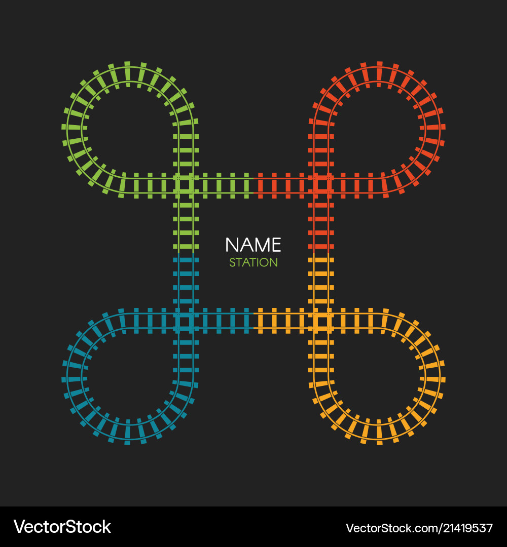 Train loop track logo railroad railway simple Train loop track logo railroad railway simple vector image