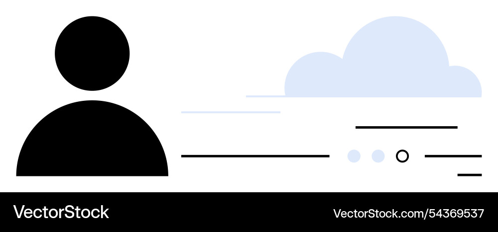 User profile icon with cloud and loading bar User profile icon with cloud and loading bar vector image