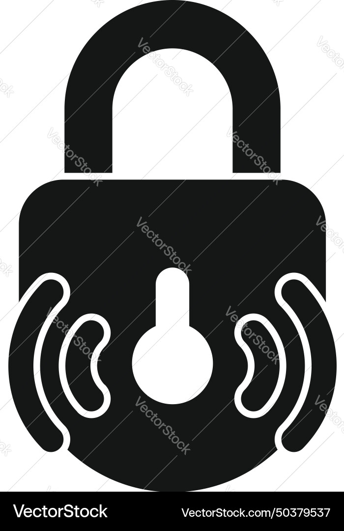Wireless lock padlock icon simple stop Wireless lock padlock icon simple stop vector image