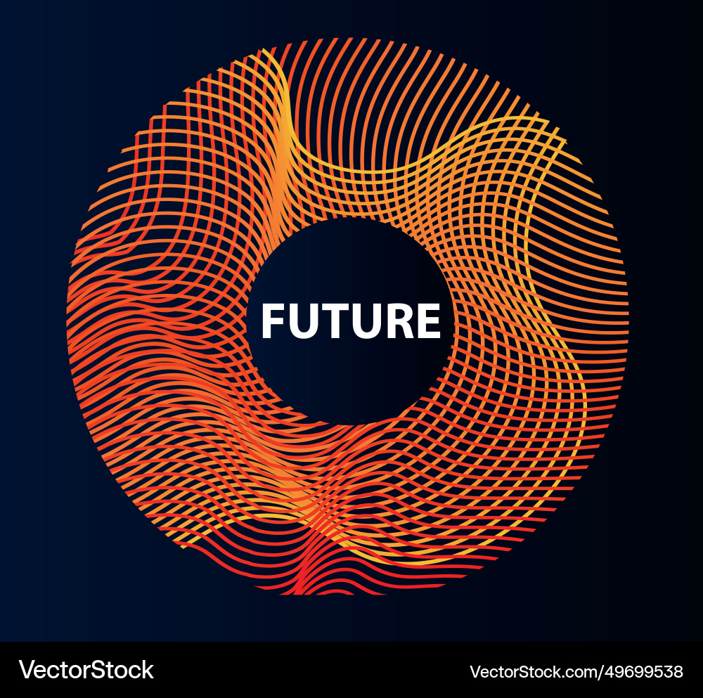 Abstract cyberpunk background with neon wave forms vector image