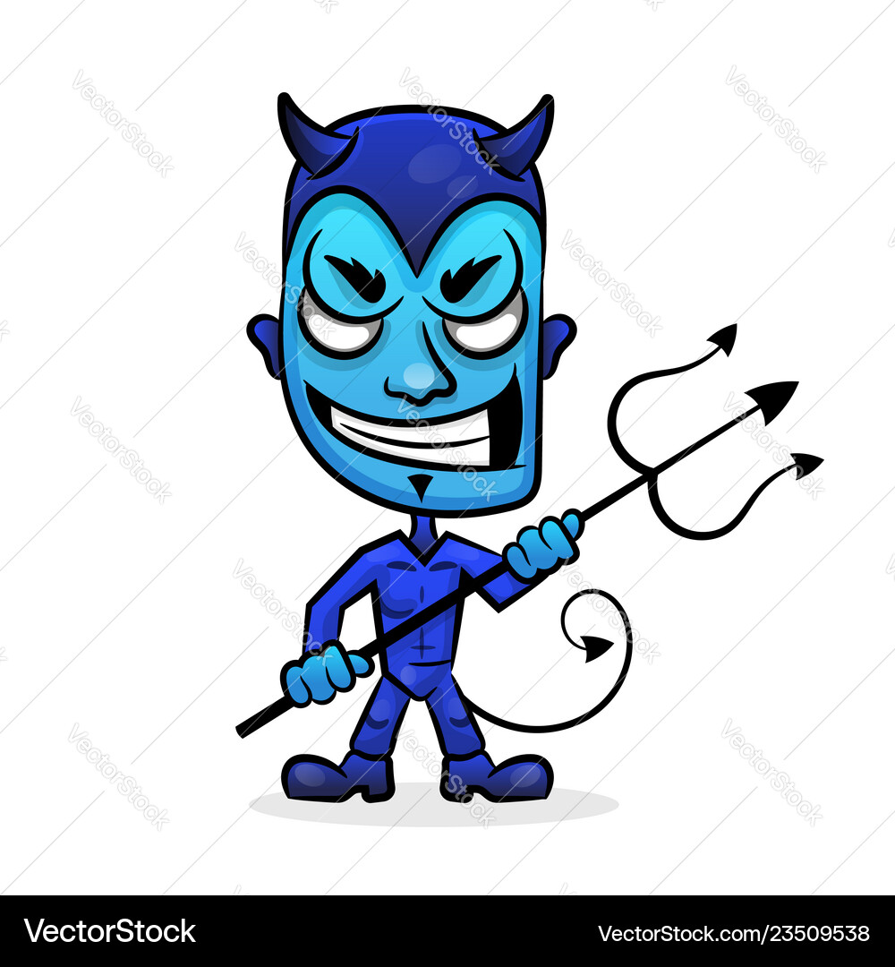 Blue Devil Mascot (23509538) – Royalty-Free Vector | VectorStock