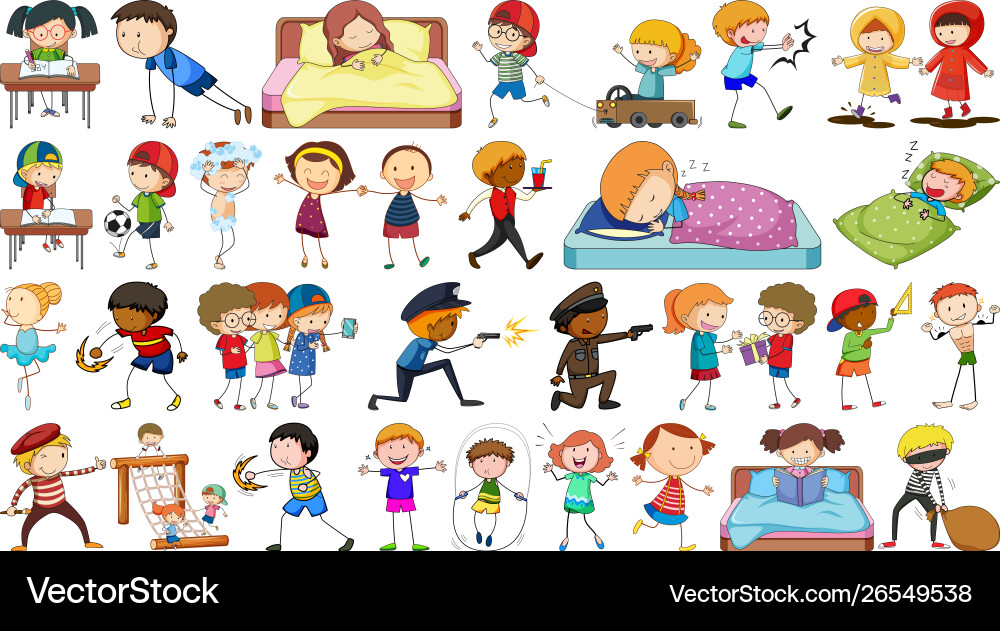 Collection simple characters Vector Image
