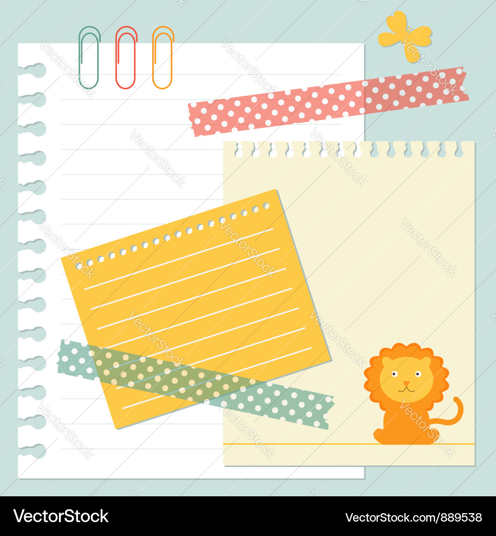Cute Stationery Paper Set Vector Image