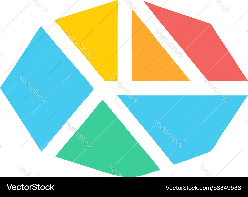 Fragmented Pie Chart Data Icon Vector Image