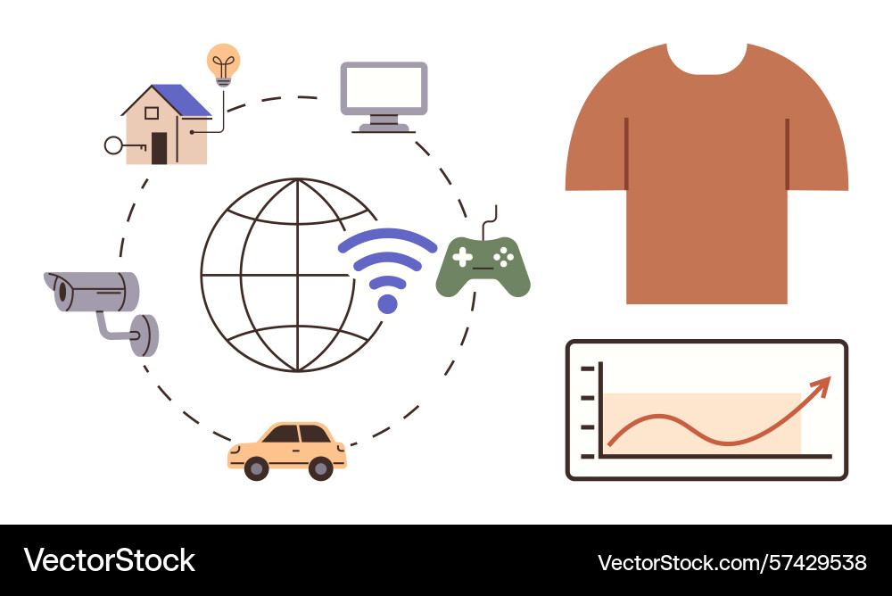 Internet of things iot network connecting everyday Internet of things iot network connecting everyday vector image