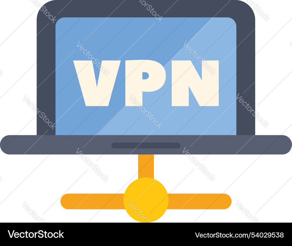 Laptop connecting to vpn server using secure Laptop connecting to vpn server using secure vector image