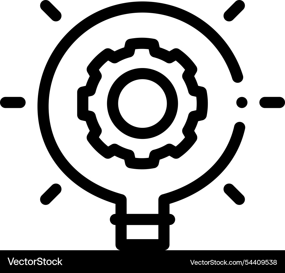 Light bulb icon thin linear style design isolated Light bulb icon thin linear style design isolated vector image