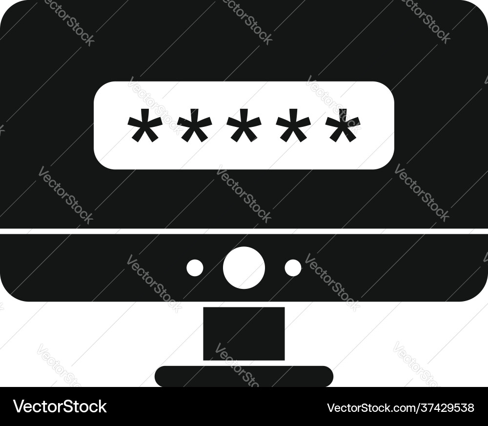 Pc login authentication icon simple style Pc login authentication icon simple style vector image