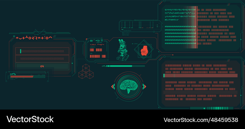 Sci-fi hud interface for data research Sci-fi hud interface for data research vector image