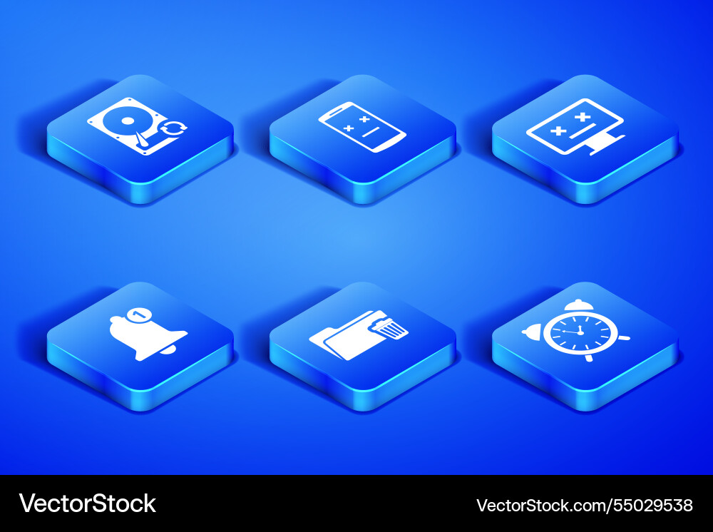 Set alarm clock hard disk drive hdd sync refresh Set alarm clock hard disk drive hdd sync refresh vector image